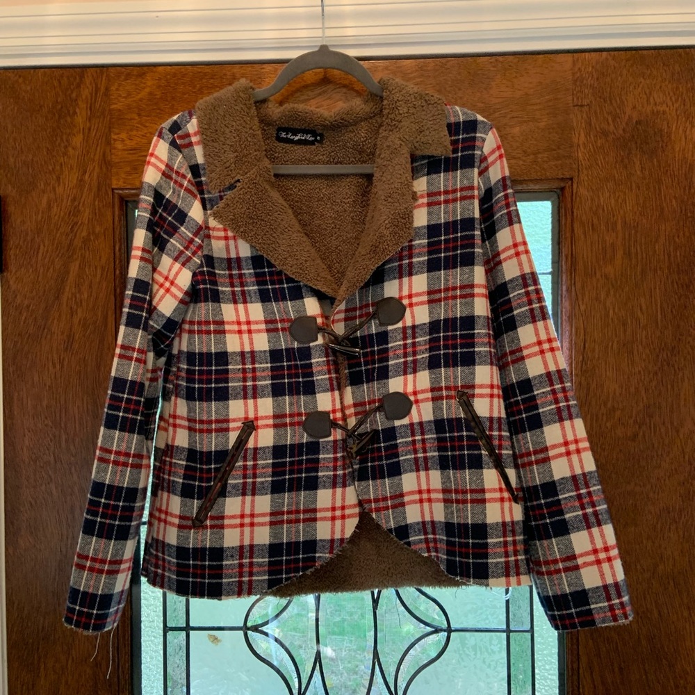 Buffalo plaid Sherpa jacket
